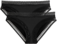 La Redoute Collections Set van 2 slips in microvezel, details in kant