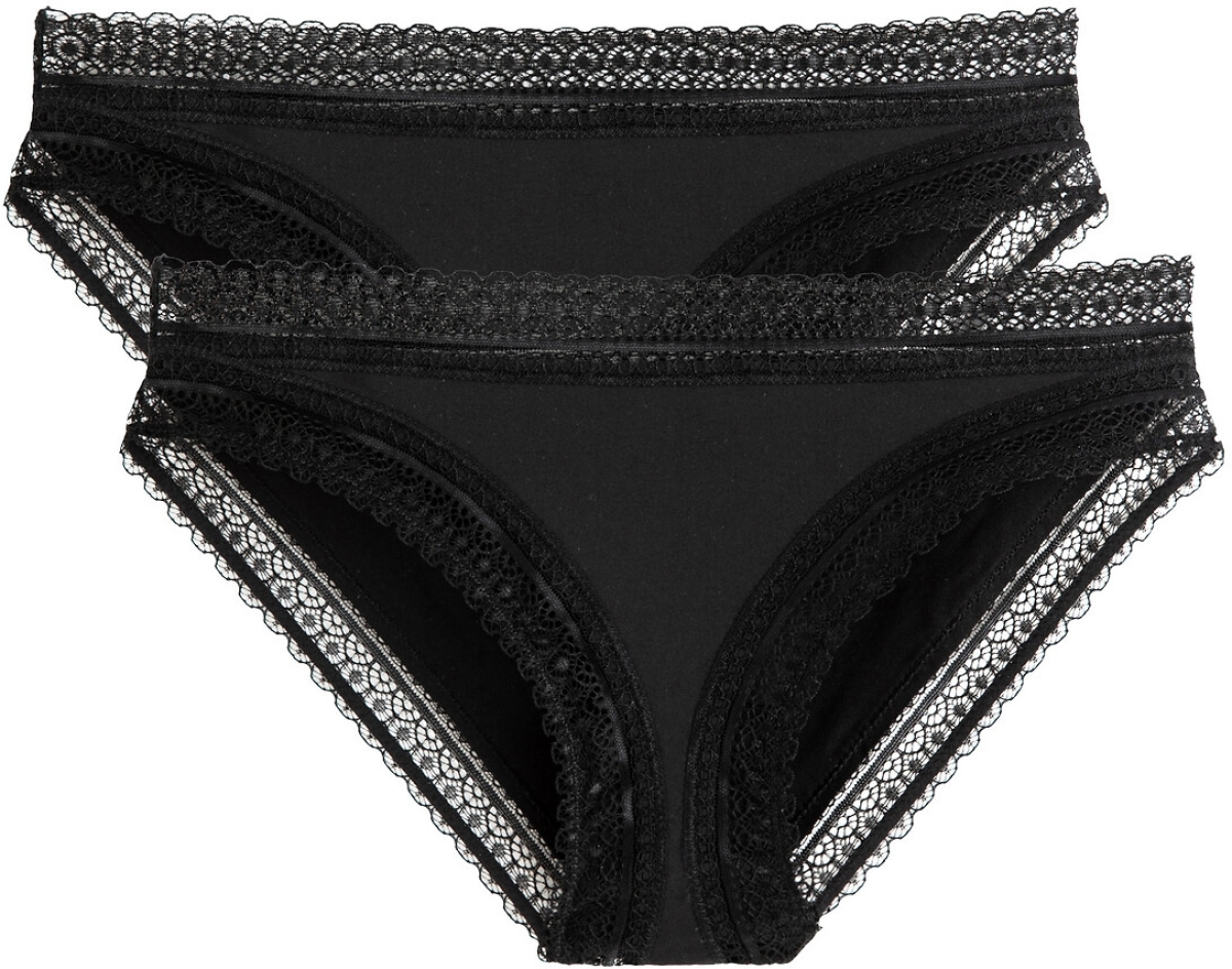 La Redoute Collections Set van 2 slips in microvezel, details in kant