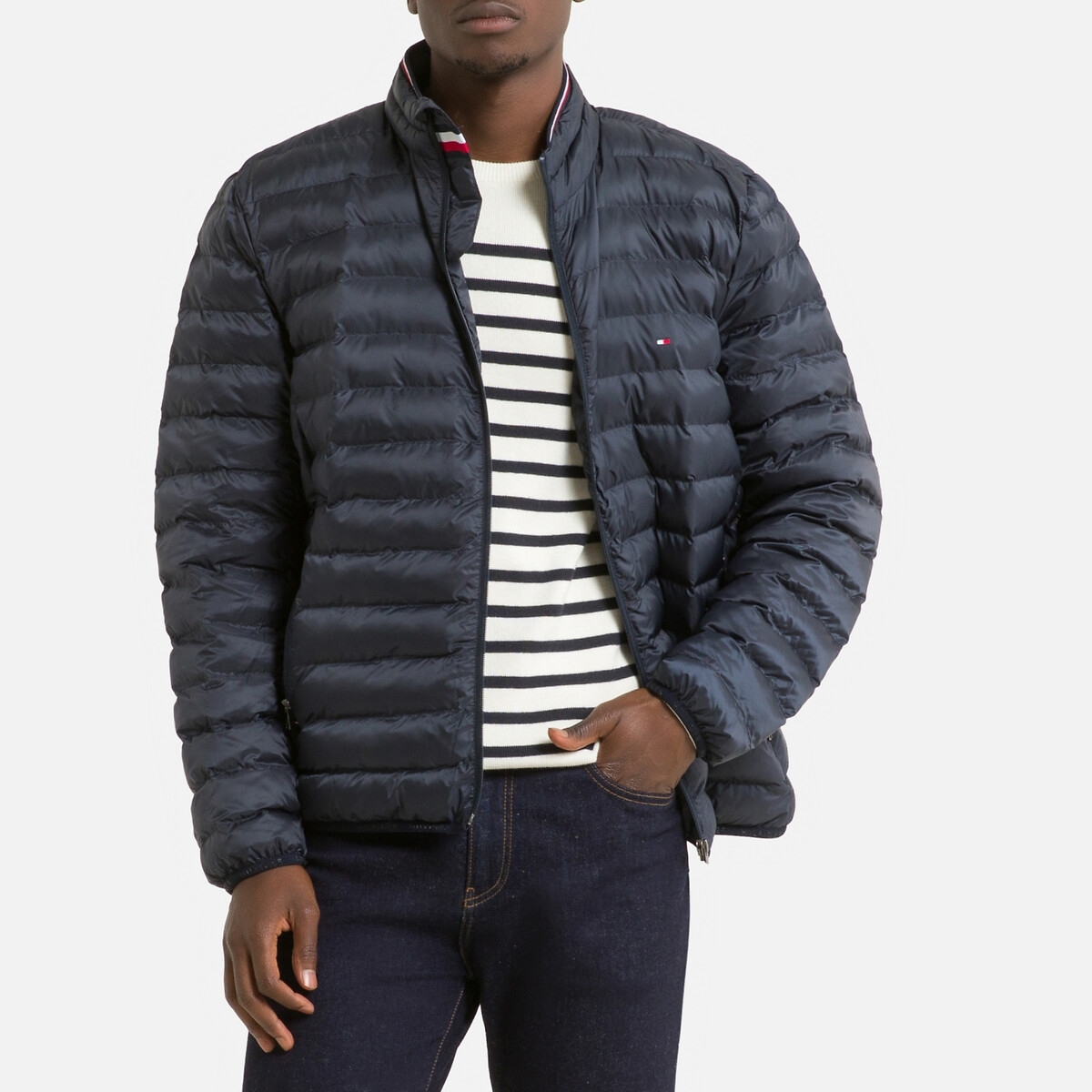Tommy hilfiger Licht donsjas, compact, opstaande kraag