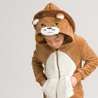 La Redoute Collections Onesie met kap leeuw, in fleece