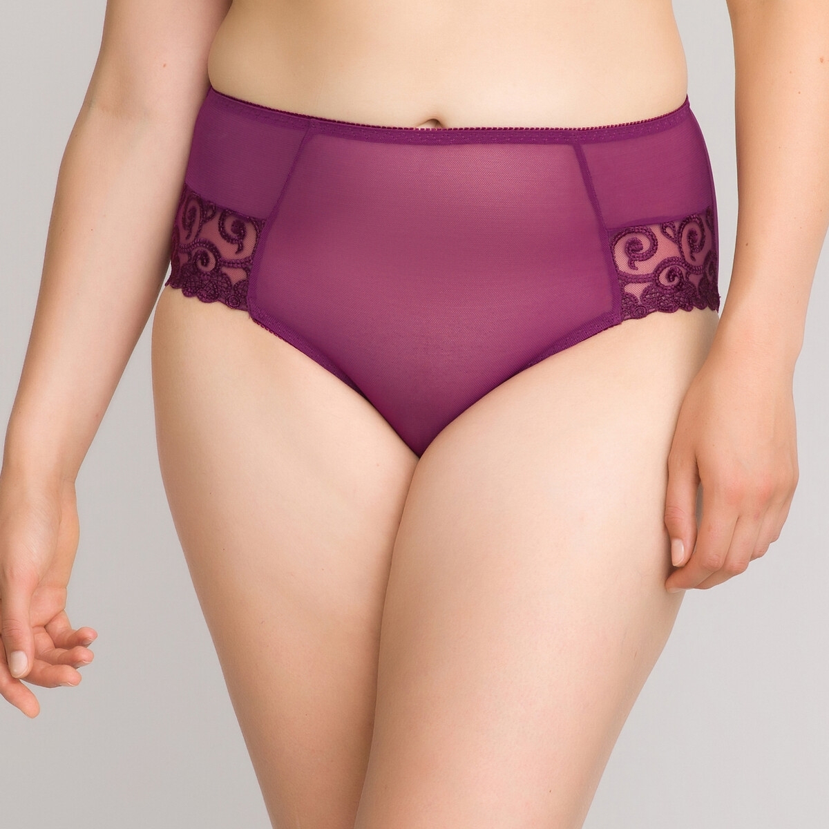 La Redoute Collections Plus Hoge slip in tule, geborduurde details