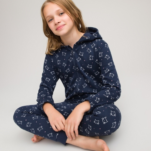 La Redoute Collections Onesie in molton, kattenprint