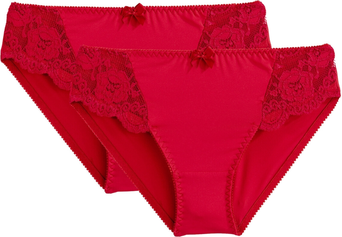 La Redoute Collections Set van 2 slips in kant en microvezels