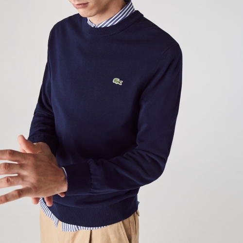 Lacoste Trui met ronde hals in bio katoen