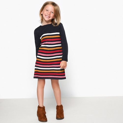 La Redoute Collections Multicolor gestreepte jurk 3-12 jaar
