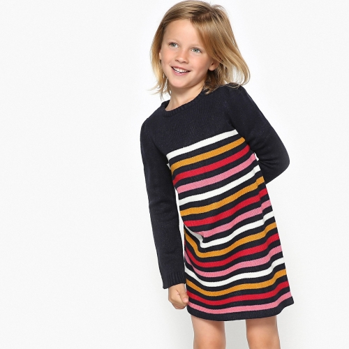 La Redoute Collections Multicolor gestreepte jurk 3-12 jaar