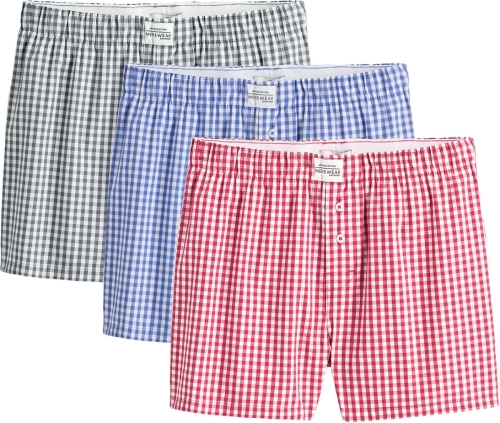 La Redoute Collections Set van 3 boxershorts met vichyruiten, biologisch katoen