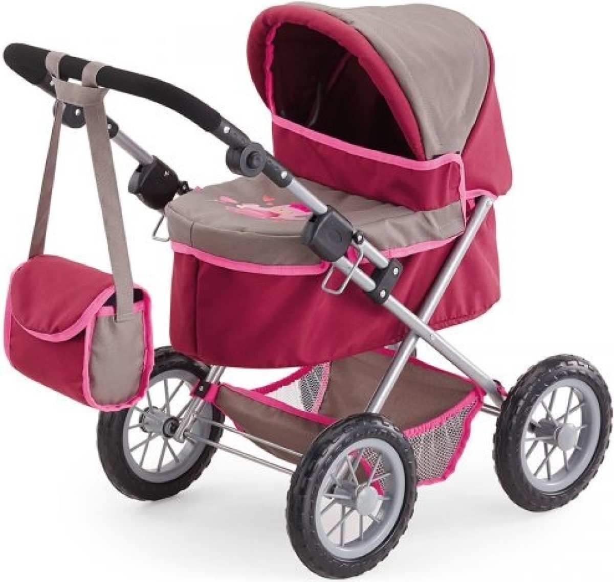 Bayer poppenwagen Trendy rood/grijs 67 cm