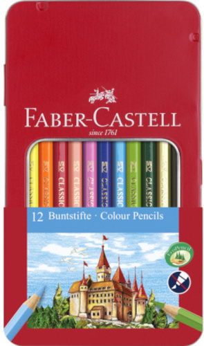 Faber Castell kleurpotloden Castle junior staal/hout 12 stuks