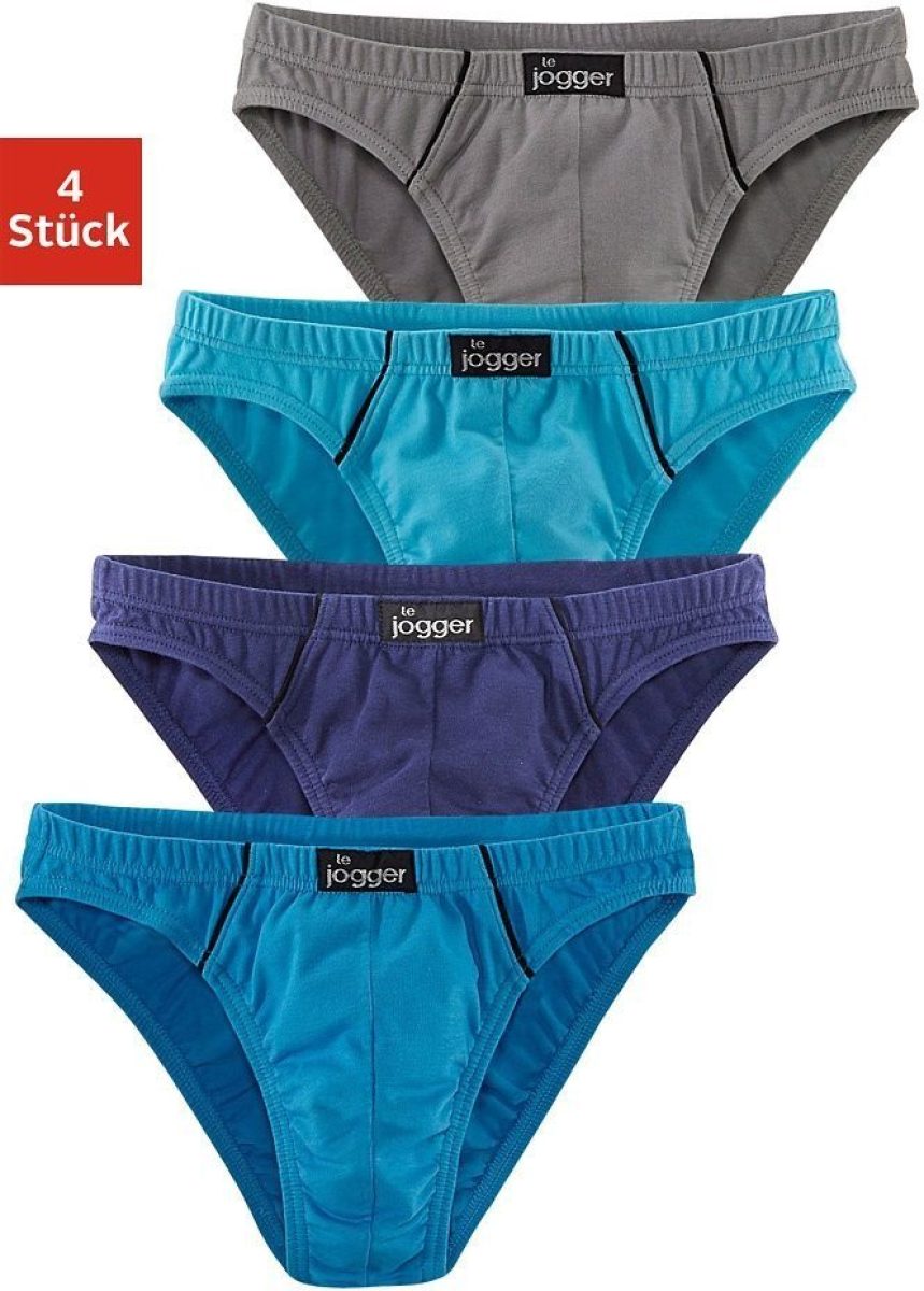 le jogger ® Minislip strak model, mooie kleuren met contrastkleurige pipings (4 stuks)