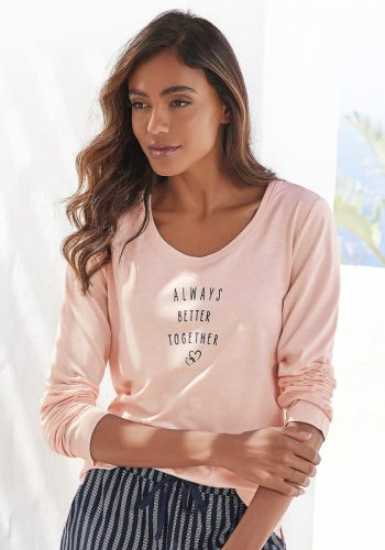 Vivance Dreams Pyjama top met statementprint