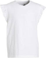 anytime t-shirt met ruffle wit