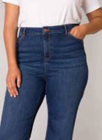 Base Level Curvy by Yesta high waist flared jeans Yvana mid blue