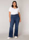 Base Level Curvy by Yesta high waist flared jeans Yvana mid blue