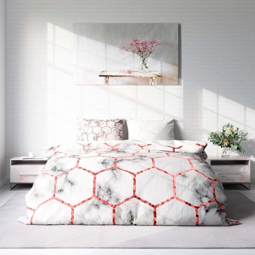 DLC Marble Pattern 1-persoons (140 x 200/220 cm + 1 kussensloop) Dekbedovertrek