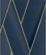 DUTCH WALLCOVERINGS Behang Geometric blauw en goudkleurig
