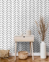 DUTCH WALLCOVERINGS Behang Chevron zwart en wit