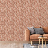 DUTCH WALLCOVERINGS Behang Mae oranje en beige
