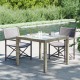 VidaXL Tuintafel 90x90x75 cm gehard glas en poly rattan grijs