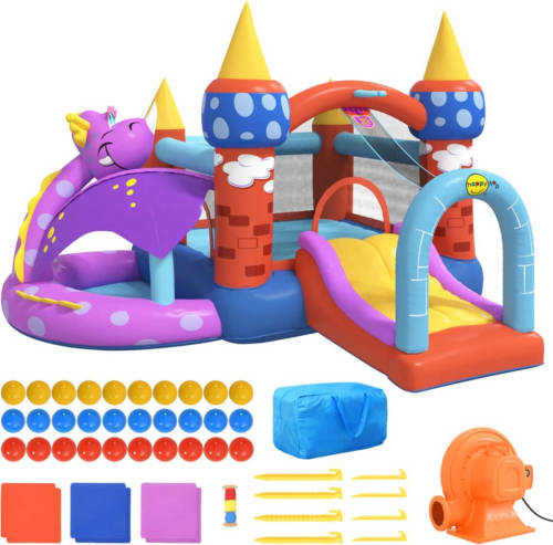 Happy Hop Springkussen met glijbaan 350x346x240 cm PVC