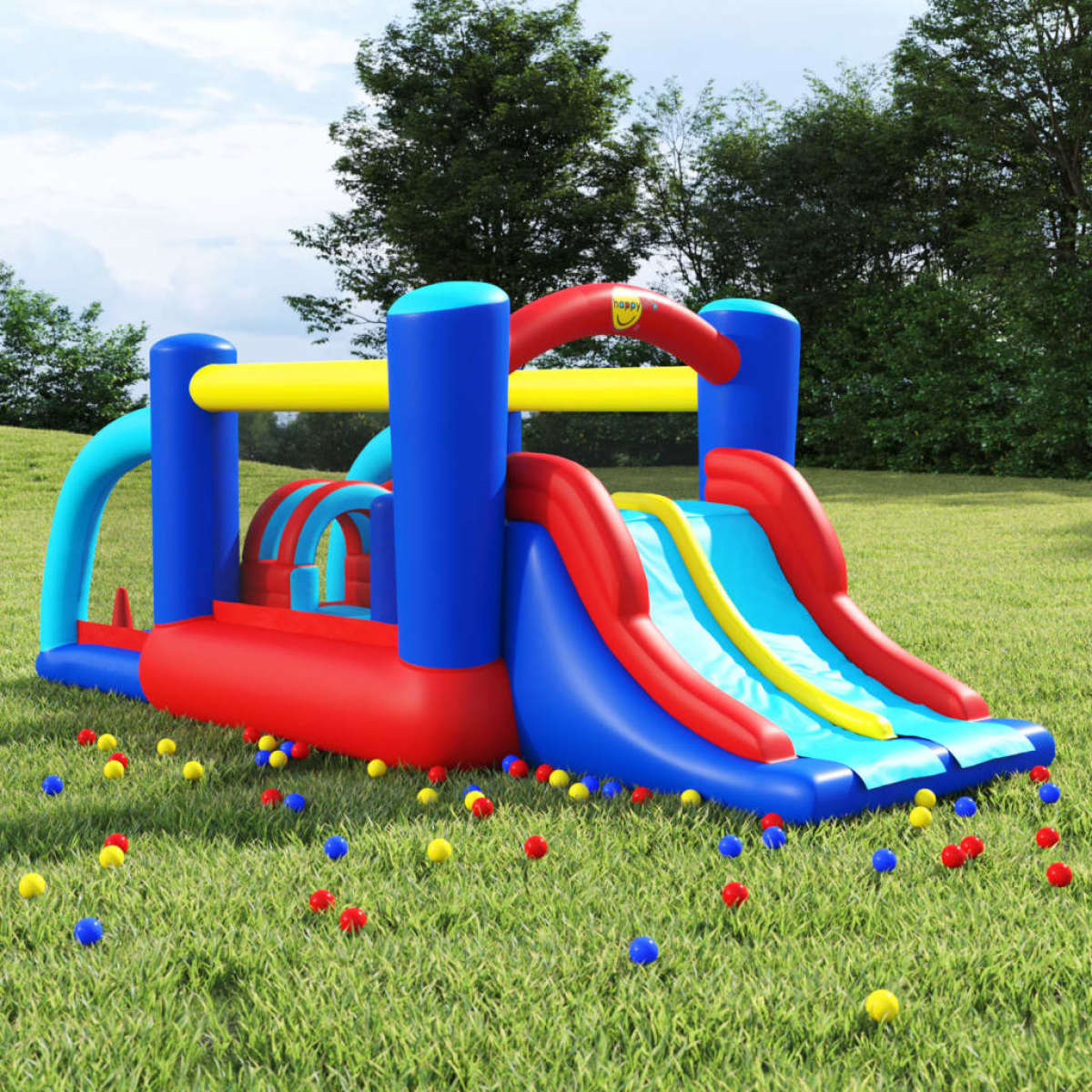 Happy Hop Springkussen met glijbaan 529x252,5x215 cm PVC