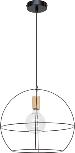 BRITOP LIGHTING Hanglamp Casa Palla Decoratieve lamp van metaal met elementen van eikenhout met FSC®-certificaat, bijpassende LM E27 / exclusief, Made in Europe (1 stuk)