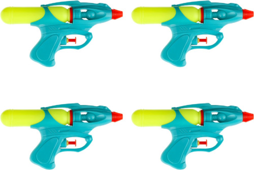 Merkloos 4x Waterpistool/waterpistolen gekleurd 19 cm