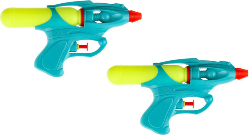 Merkloos 2x Waterpistool/waterpistolen gekleurd 19 cm