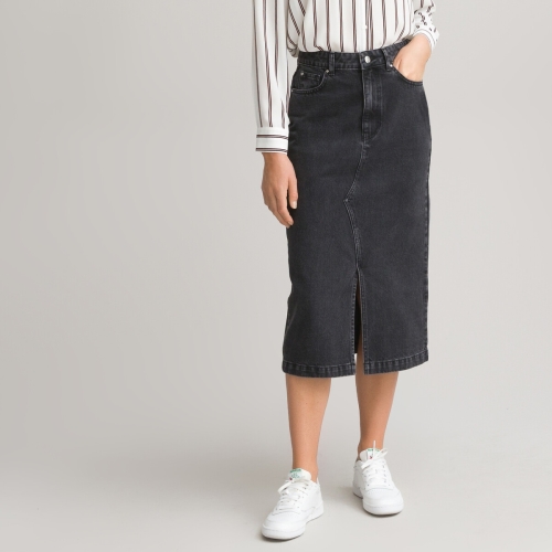 La Redoute Collections Rechte jeansrok, halflang