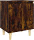 VidaXL Nachtkastje met houten poten 40x30x50 cm gerookt eikenkleurig