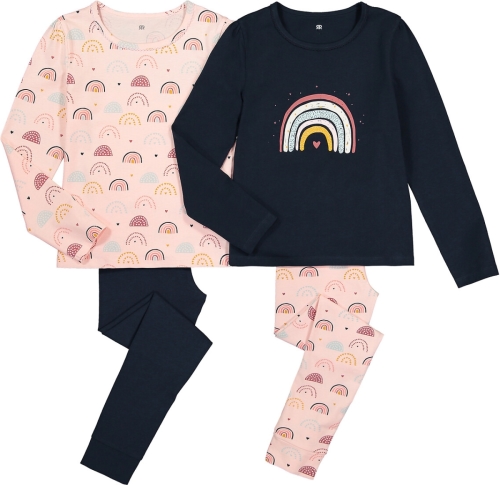 La Redoute Collections Set van 2 pyjama's in katoen, regenboog motief