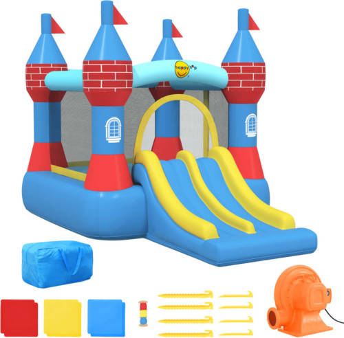 Happy Hop Springkussen met dubbele glijbaan 368,5x265x220 cm PVC