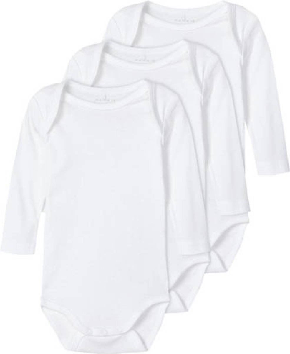 NAME IT BABY romper NBNBODY - set van 3 wit