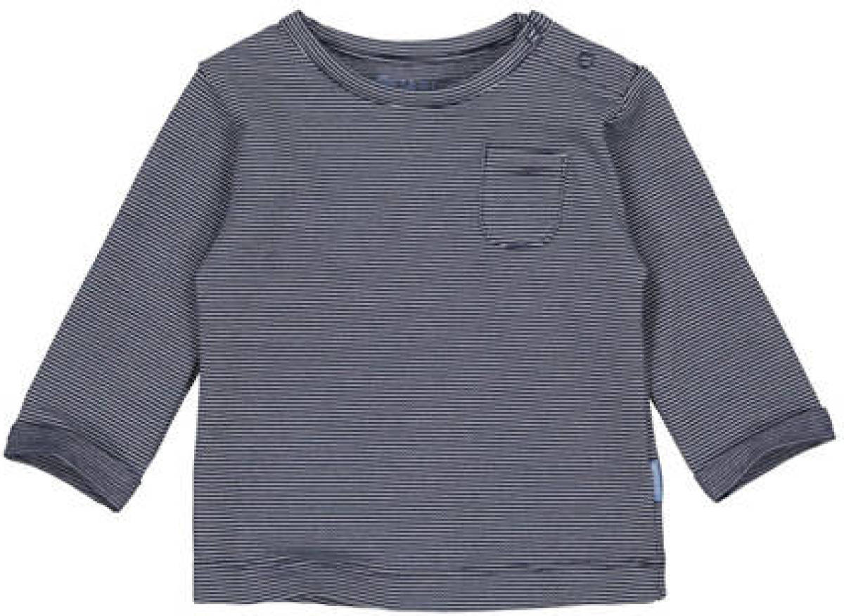 Quapi newborn baby gestreepte longsleeve Paul donkerblauw