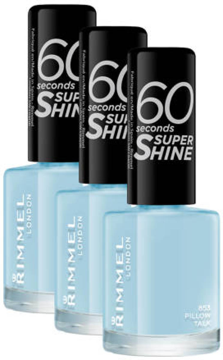 Rimmel London 60 seconds supershine nagellak - 853 Pillow Talk - 3 stuks voordeelverpakking