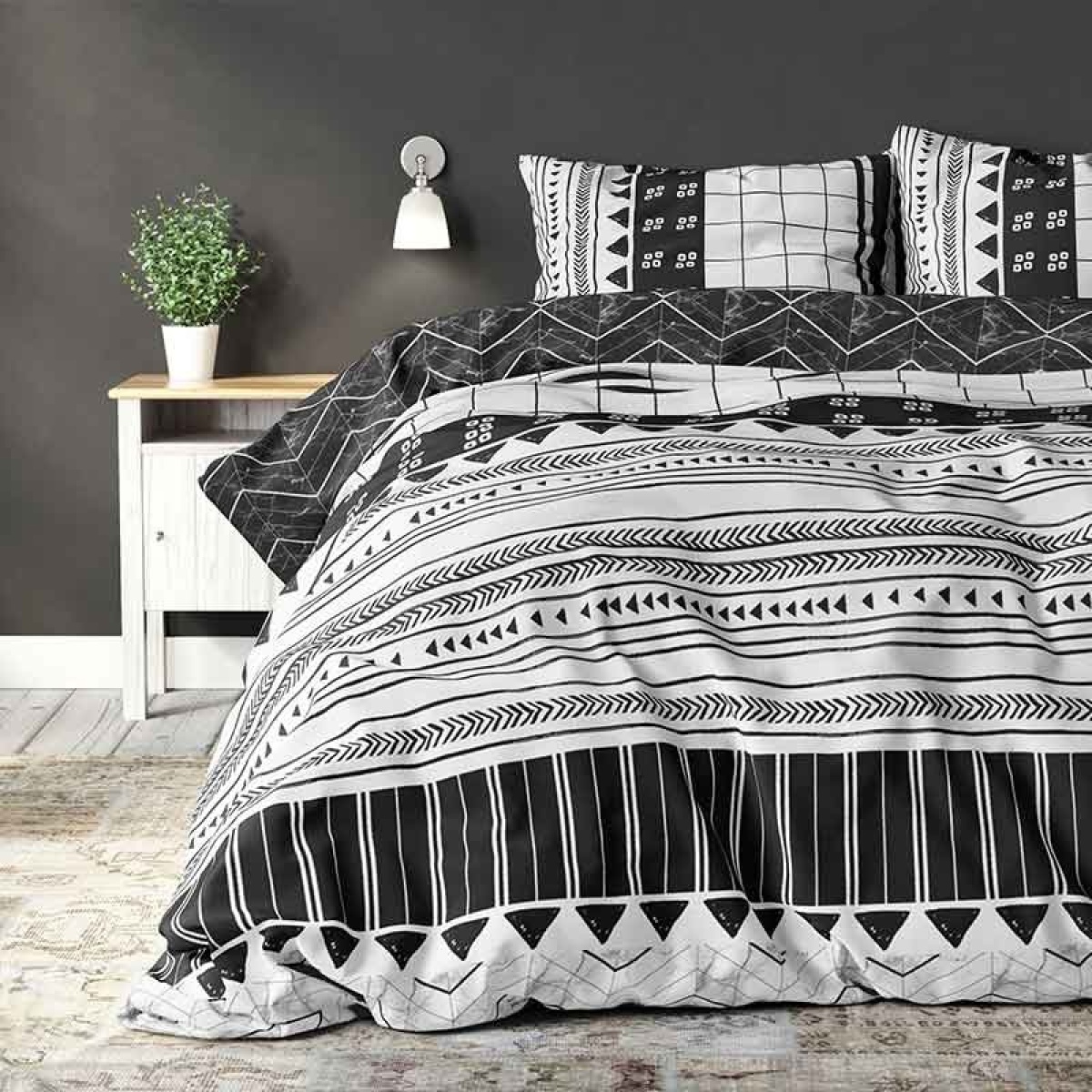 Sleeptime Elegance Stripe White 2-persoons (200 x 200/220 cm + 2 kussenslopen) Dekbedovertrek
