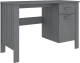 VidaXL Bureau 113x50x75 cm massief grenenhout donkergrijs