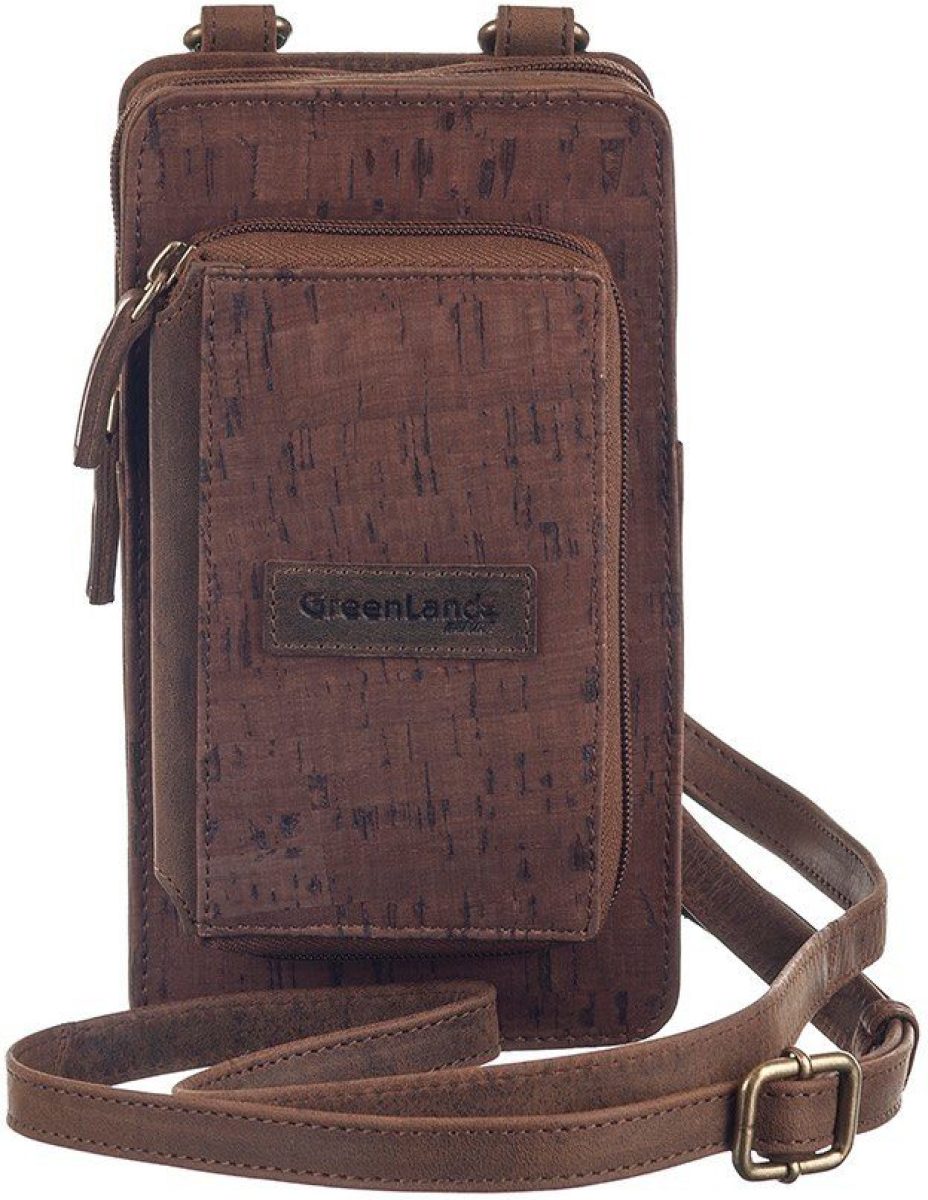 GreenLand Nature Gsm-tasje NATURE leather-cork met opgestikte portemonnee