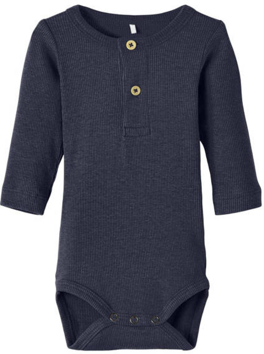 NAME IT BABY ribgebreide romper NBMKAB donkerblauw