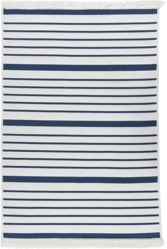 VidaXL Vloerkleed 160x230 cm katoen marineblauw