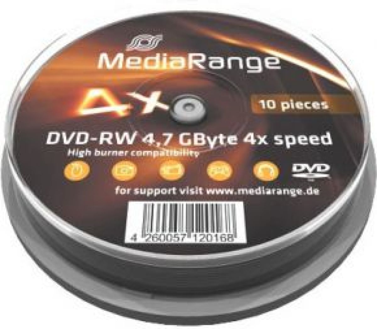 MediaRange MR450 lege dvd 4,7 GB DVD-RW 10 stuk(s)