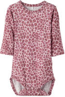 NAME IT BABY romper NBFKRINE met panterprint roze