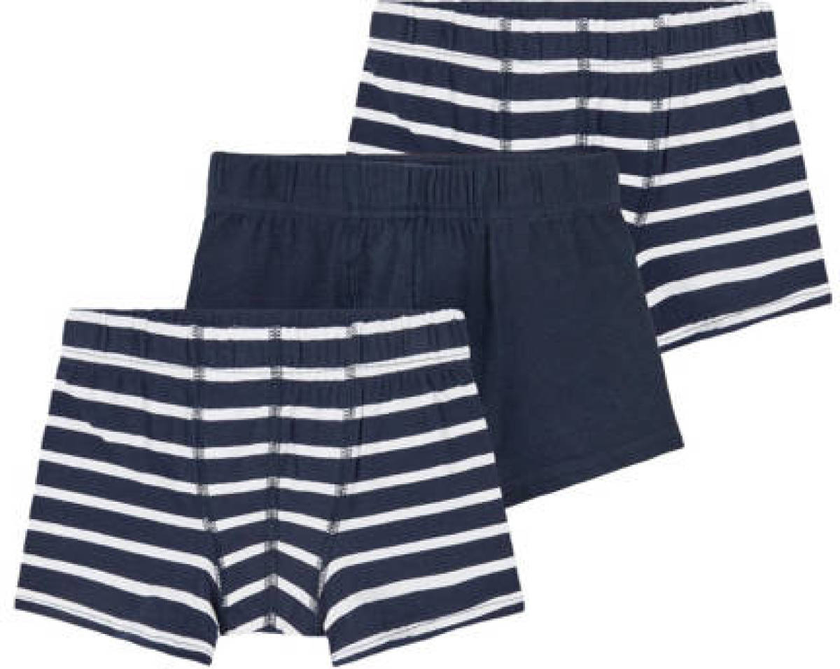 NAME IT KIDS boxershort NKMTIGHTS - set van 3 donkerblauw/wit