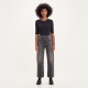 Levi's Ribcage cropped high waist straight fit jeans black worn in