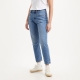 Levi's 501 cropped high waist straight fit jeans medium indigo