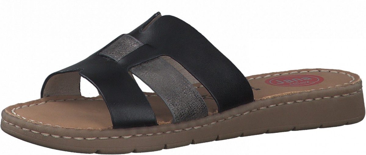 Jana Slippers met metallic-detail