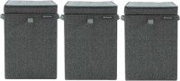 Brabantia wasboxen 35 liter:Triple Pack Pepper Black