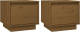 VidaXL Nachtkastjes 2 st 35x34x32 cm massief grenenhout honingbruin