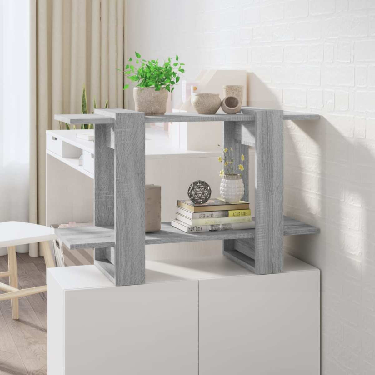VidaXL Boekenkast/kamerscherm 80x30x51 cm grijs sonoma eikenkleurig