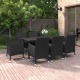 VidaXL 9-delige Tuinset met kussens poly rattan en glas